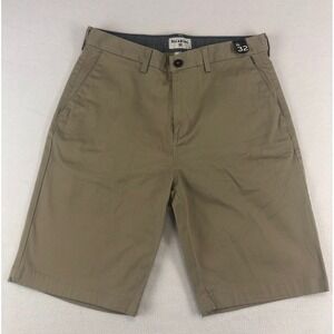 Billabong‎ Mens Chino Shorts Khaki Tan Flat Front Size 32 Casual Everyday Wear